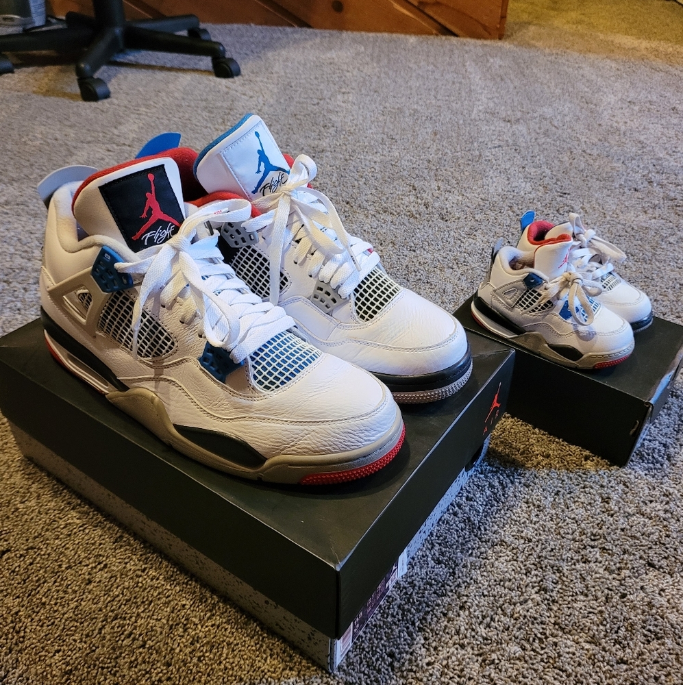 What the Jordan 4s size 11.5 Mens and 6c toddlers